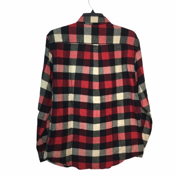 Men's Croft & Barrow Large Flannel Shirt Plaid Buffalo Red White Long Sleeve NWT - Picture 5 of 9